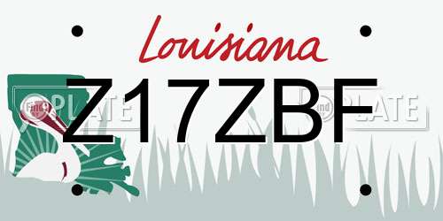 Z17ZBF Louisiana License Plate