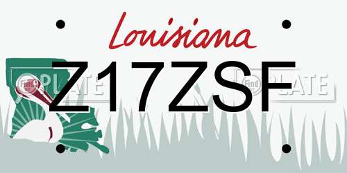 Z17ZSF Louisiana License Plate