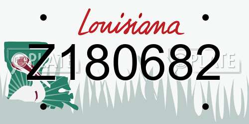Z180682 Louisiana License Plate