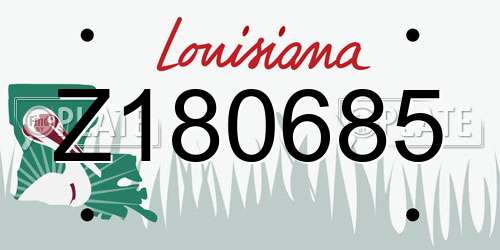 Z180685 Louisiana License Plate