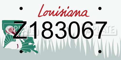 Z183067 Louisiana License Plate