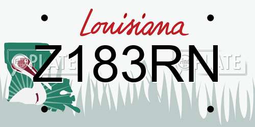Z183RN Louisiana License Plate
