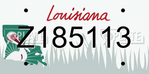 Z185113 Louisiana License Plate