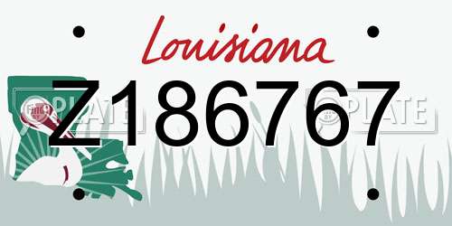 Z186767 Louisiana License Plate