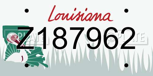 Z187962 Louisiana License Plate