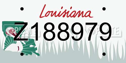 Z188979 Louisiana License Plate