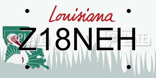 Z18NEH Louisiana License Plate