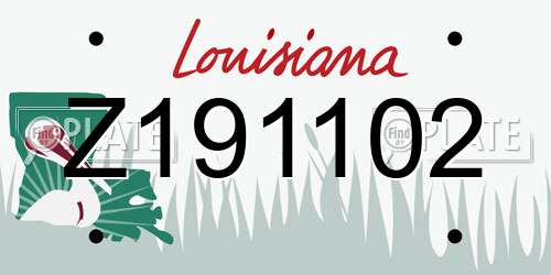 Z191102 Louisiana License Plate