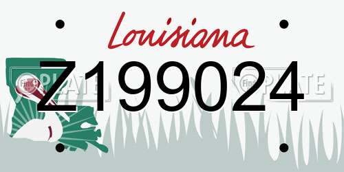Z199024 Louisiana License Plate