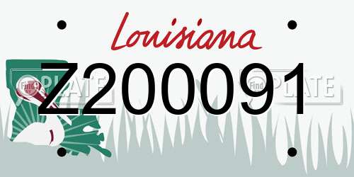Z200091 Louisiana License Plate