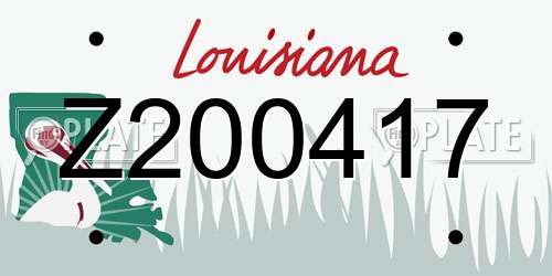 Z200417 Louisiana License Plate