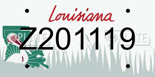 Z201119 Louisiana License Plate