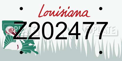 Z202477 Louisiana License Plate