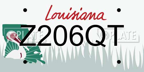 Z206QT Louisiana License Plate