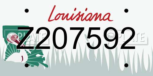 Z207592 Louisiana License Plate