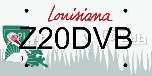 Z20DVB Louisiana License Plate