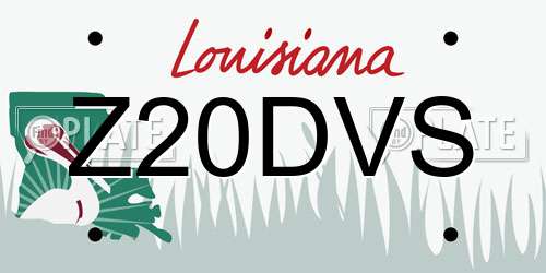 Z20DVS Louisiana License Plate