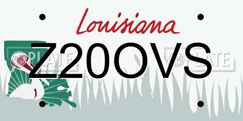 Z20OVS Louisiana License Plate