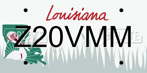 Z20VMM Louisiana License Plate