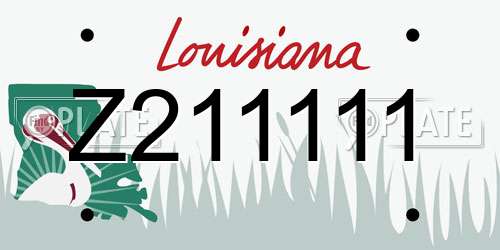 Z211111 Louisiana License Plate