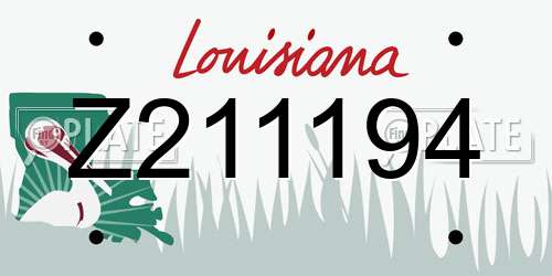 Z211194 Louisiana License Plate
