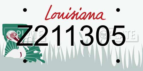 Z211305 Louisiana License Plate