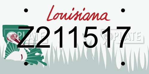 Z211517 Louisiana License Plate