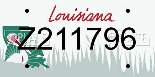 Z211796 Louisiana License Plate