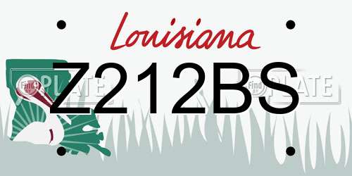 Z212BS Louisiana License Plate