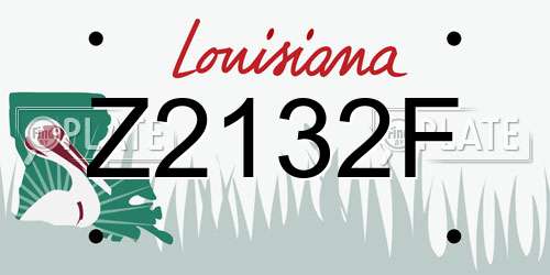 Z2132F Louisiana License Plate