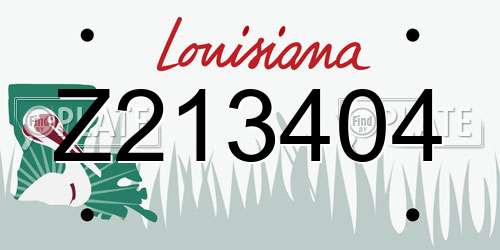 Z213404 Louisiana License Plate