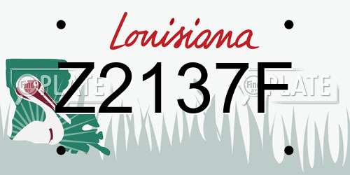 Z2137F Louisiana License Plate