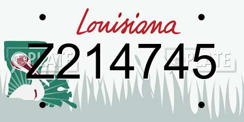 Z214745 Louisiana License Plate