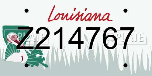Z214767 Louisiana License Plate