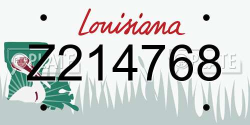 Z214768 Louisiana License Plate