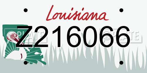 Z216066 Louisiana License Plate