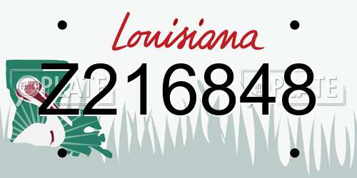 Z216848 Louisiana License Plate
