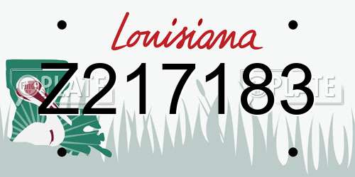Z217183 Louisiana License Plate