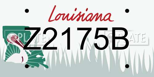 Z2175B Louisiana License Plate