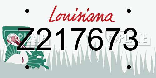 Z217673 Louisiana License Plate