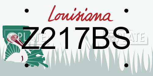 Z217BS Louisiana License Plate