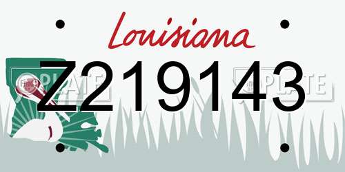 Z219143 Louisiana License Plate