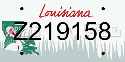 Z219158 Louisiana License Plate