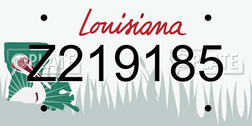 Z219185 Louisiana License Plate