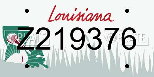 Z219376 Louisiana License Plate