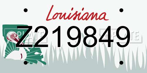Z219849 Louisiana License Plate