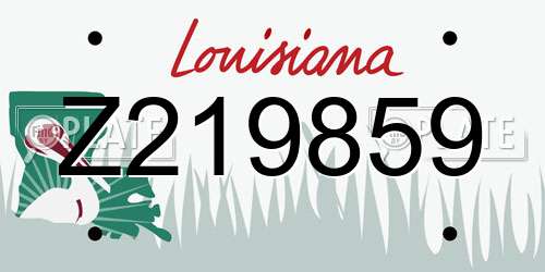 Z219859 Louisiana License Plate
