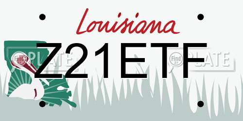 Z21ETF Louisiana License Plate