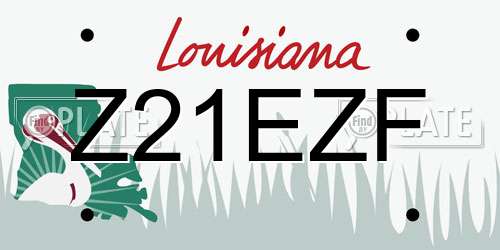 Z21EZF Louisiana License Plate
