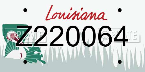 Z220064 Louisiana License Plate